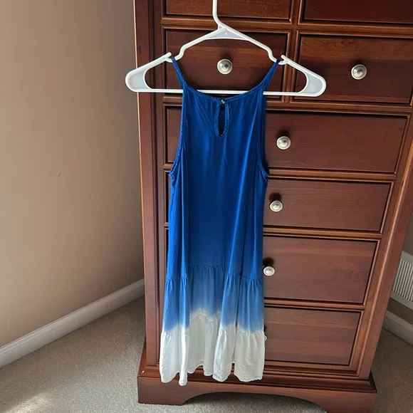 Justice girls 4th of July dress! Blue/white w/ blue/silver sparkly gems, size 16 - Picture 5 of 9